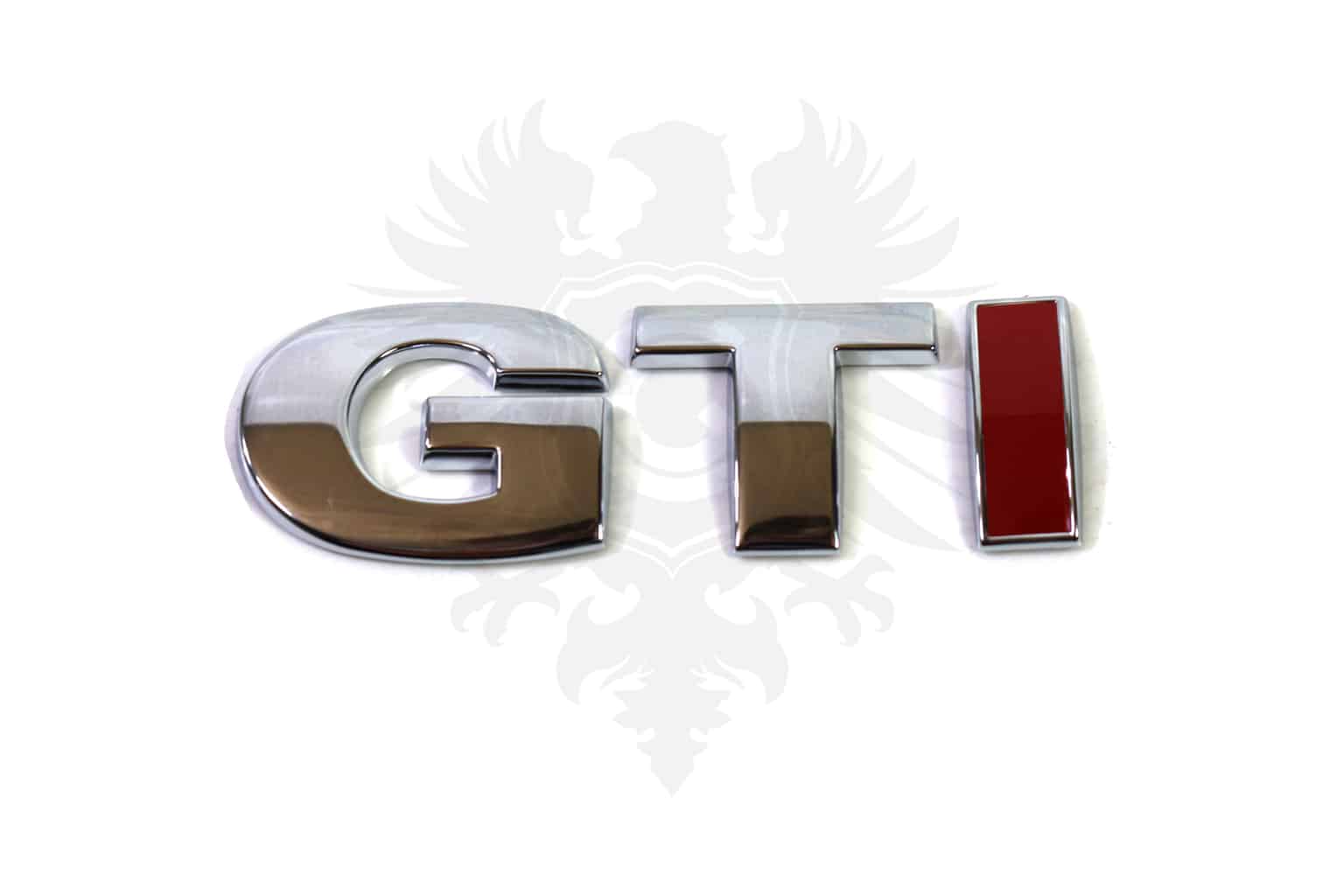  DNA EM-L-GTI-SL-RD - Silver & Red GTI Logo Metal Decal Emblem :  Automotive